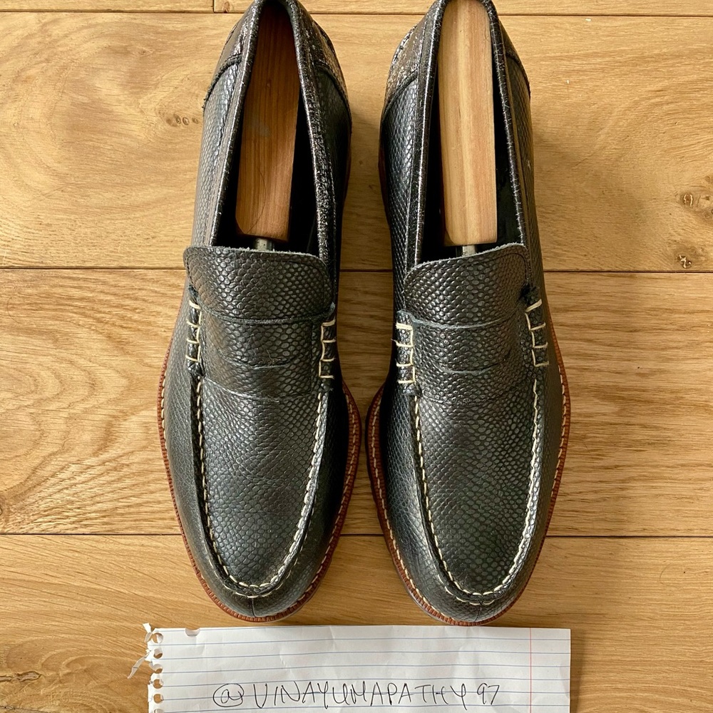 Comme Des Garcon Metallic Effect Leather Loafer